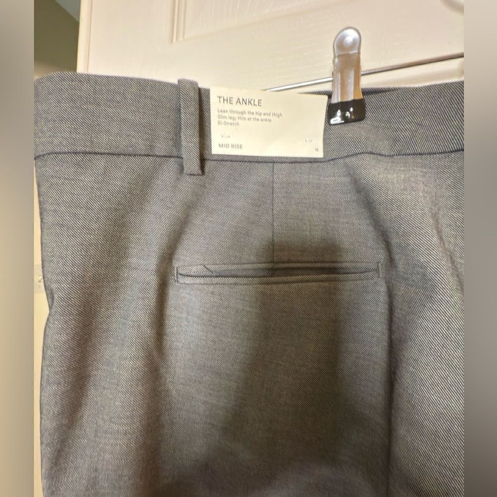 NWT Ann Taylor Women's‎ Pants Trousers Slim Ankle Mid Rise Dark Grey Size 16 - Picture 10 of 10